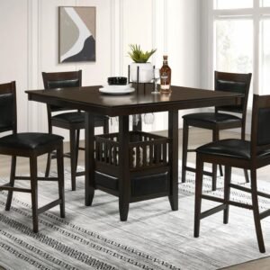 JADEN 5-PIECE SQUARE COUNTER HEIGHT DINING SET ESPRESSO