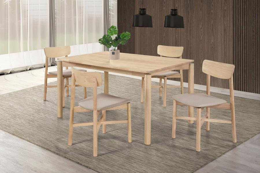 PARKRIDGE 5-PIECE 59-INCH WOOD DINING SET WHITE WASHED