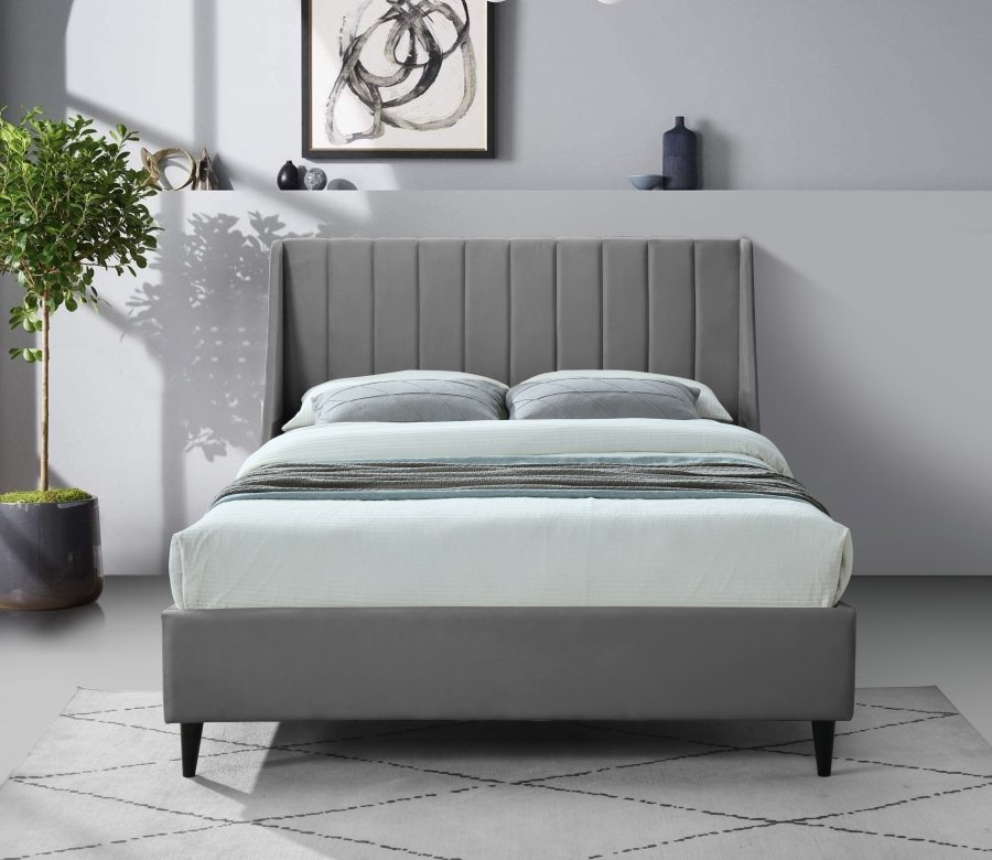 Eva Velvet Upholstered Bed - Image 4