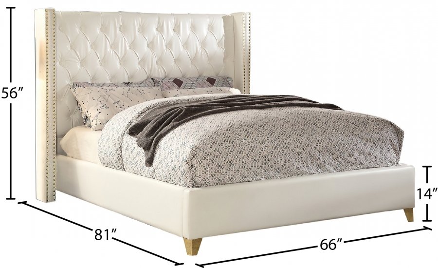 Soho White Bonded Leather Bed - Image 3