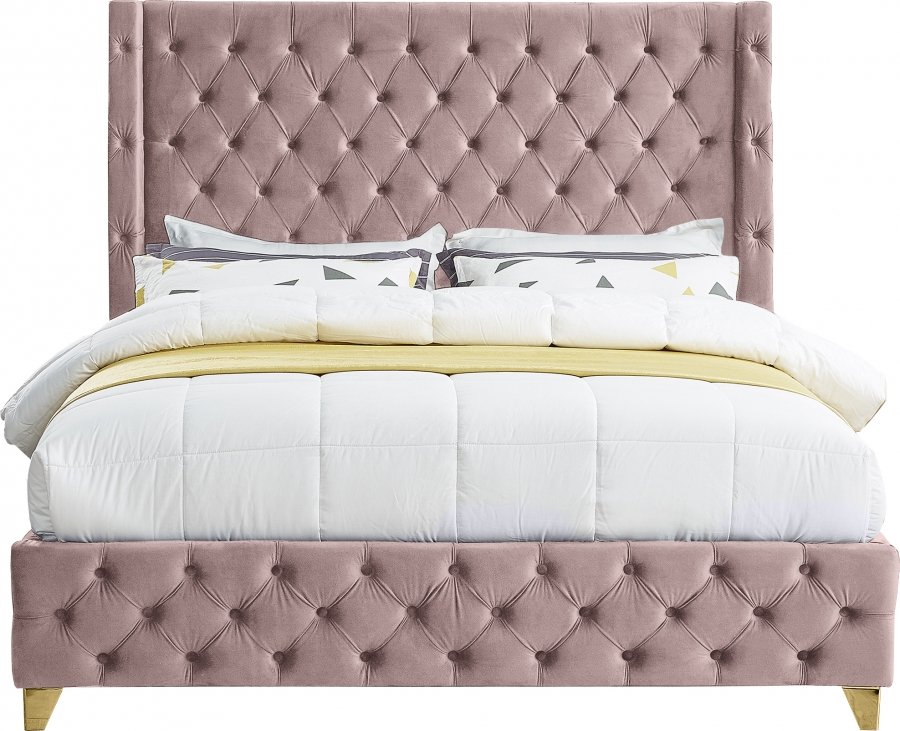 Savan Velvet Upholstered Bed - Image 4