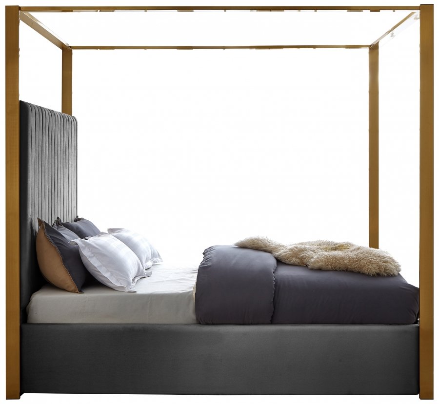 Jones Velvet Upholstered Bed - Image 5