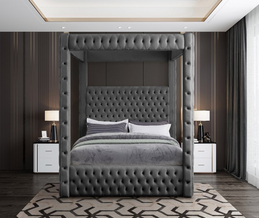 Royal Velvet Upholstered Bed - Image 4