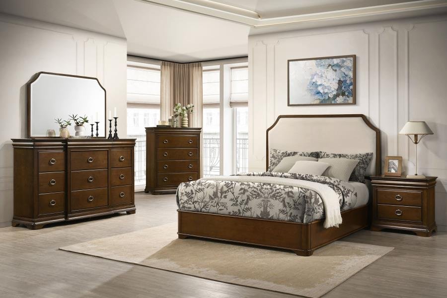 GARLAND 5-PIECE QUEEN BEDROOM SET BROWN CHERRY