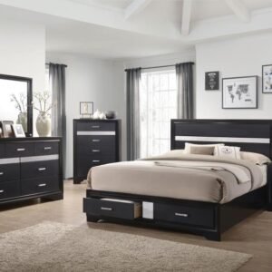 MIRANDA 5-PIECE QUEEN BEDROOM SET BLACK