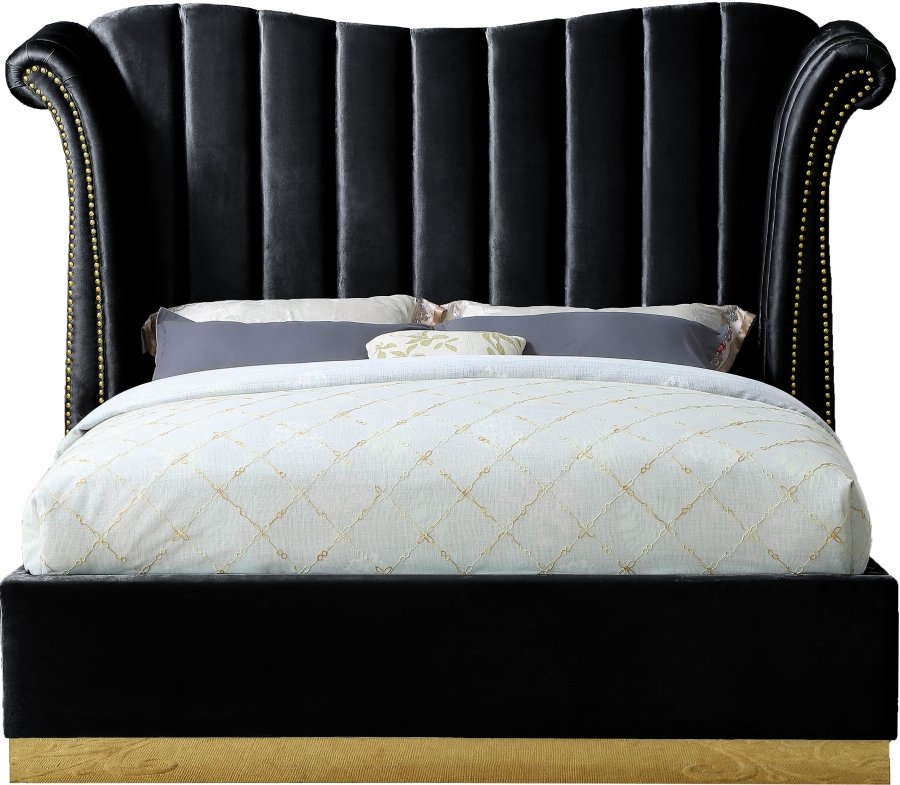 Flora Velvet Upholstered Bed - Image 3