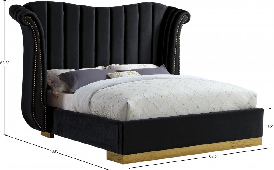Flora Velvet Upholstered Bed - Image 4