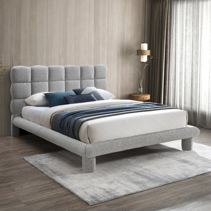 Deco Boucle Fabric Upholstered Bed - Image 2