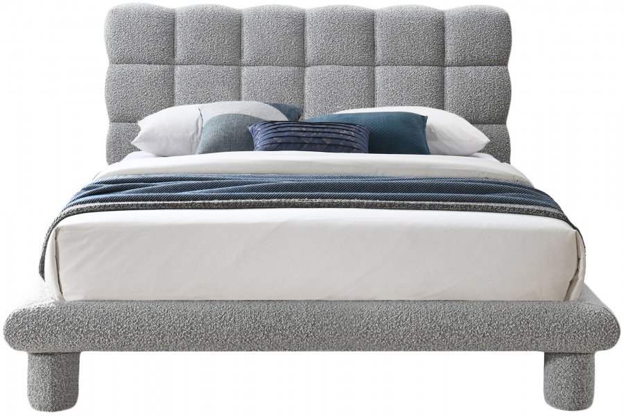Deco Boucle Fabric Upholstered Bed - Image 3