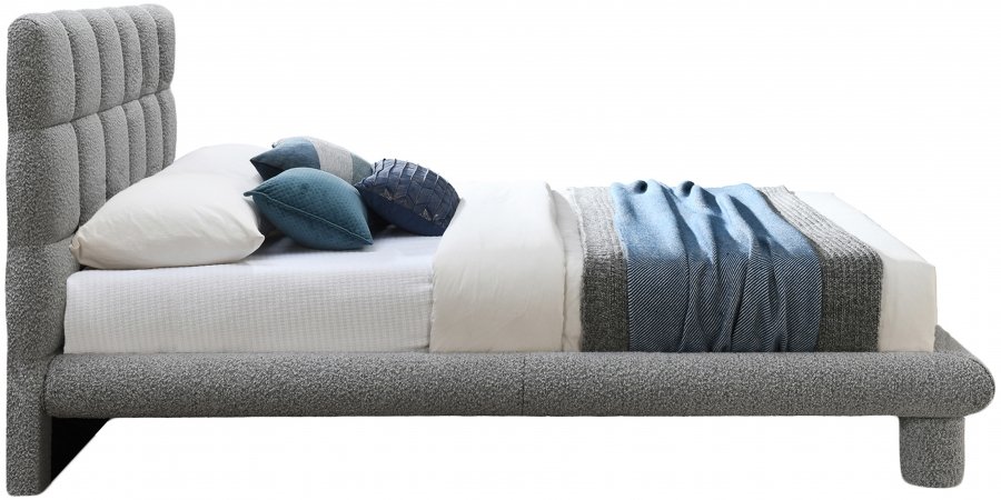 Deco Boucle Fabric Upholstered Bed - Image 4