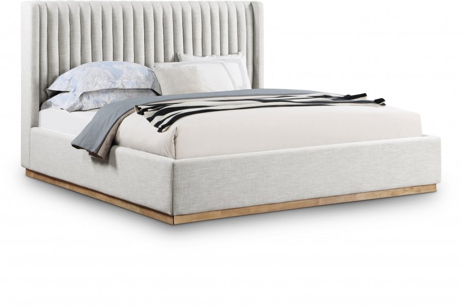 Logan Linen Textured Fabric Upholstered Bed