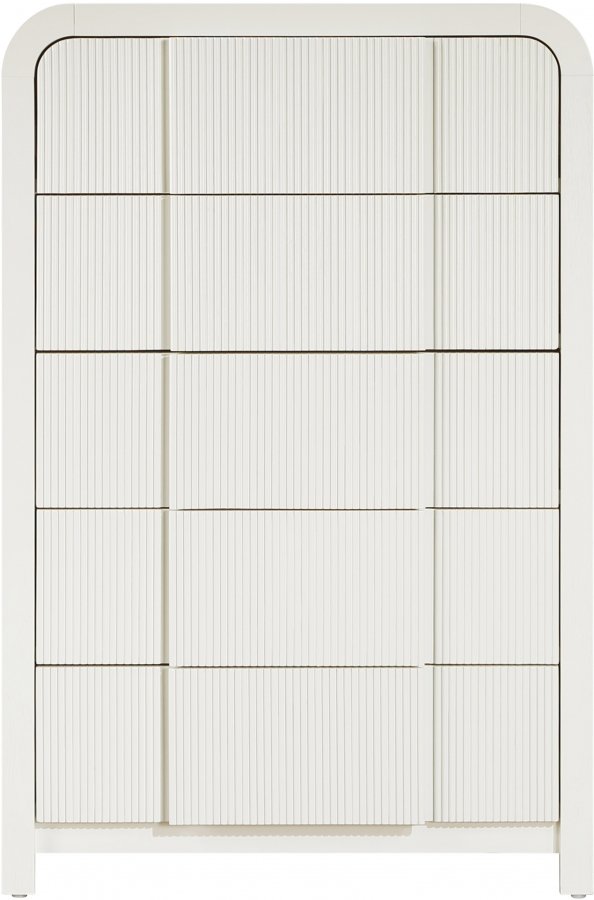 Fluted Solid Wood And Oak Veneer Chest - Image 4
