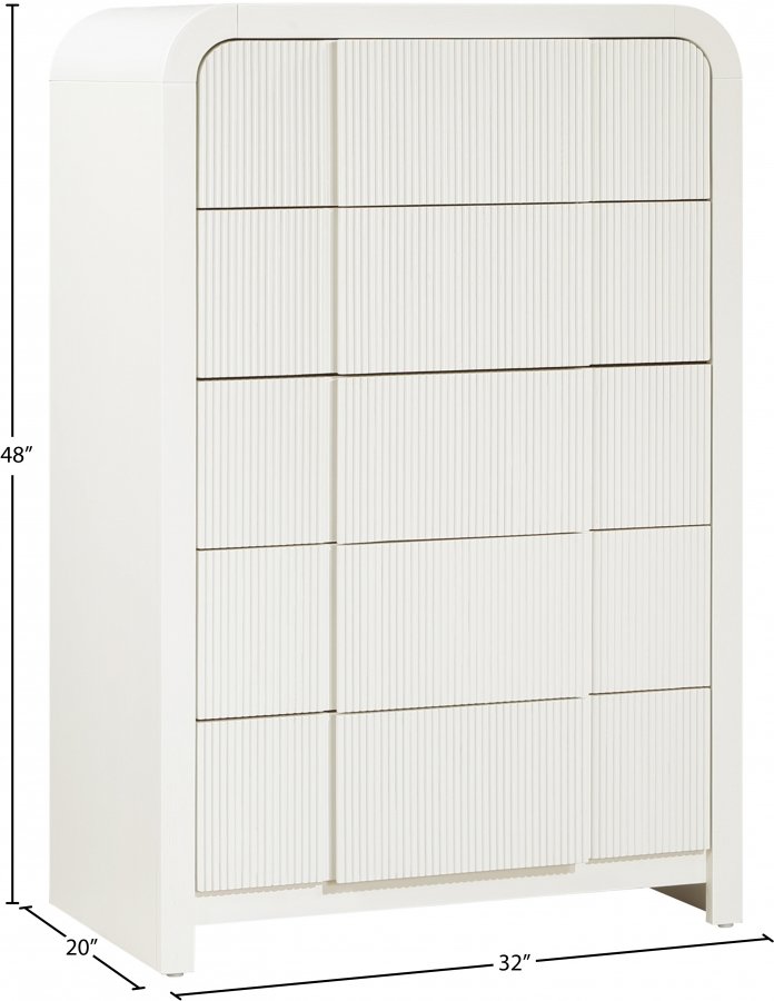 Fluted Solid Wood And Oak Veneer Chest - Image 11