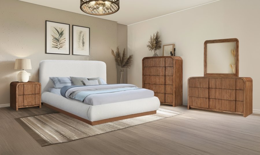 Fluted Solid Wood And Oak Veneer Nightstand - Image 10