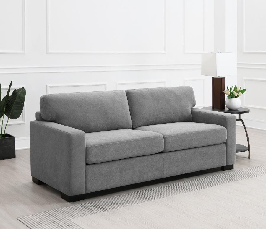 360050_01x900.jpg SIMPSON UPHOLSTERED SOFA SLEEPER WITH QUEEN MATTRESS GREY - Image 2