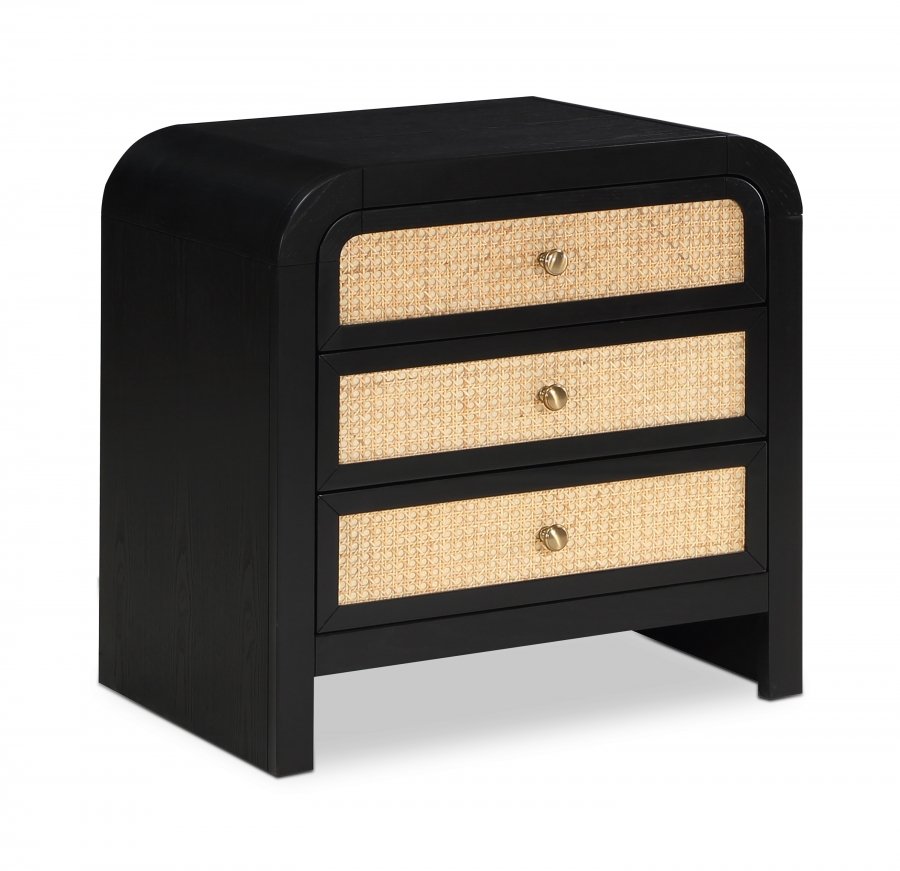 Siena Ash Wood And Natural Cane Nightstand
