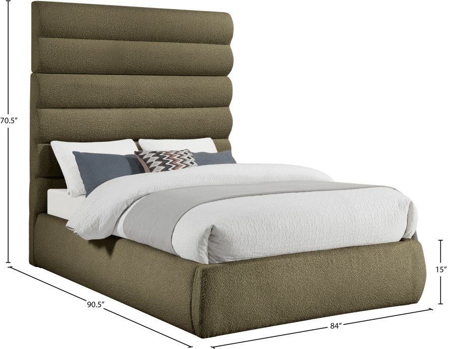 Adam Boucle Fabric Upholstered Bed - Image 9