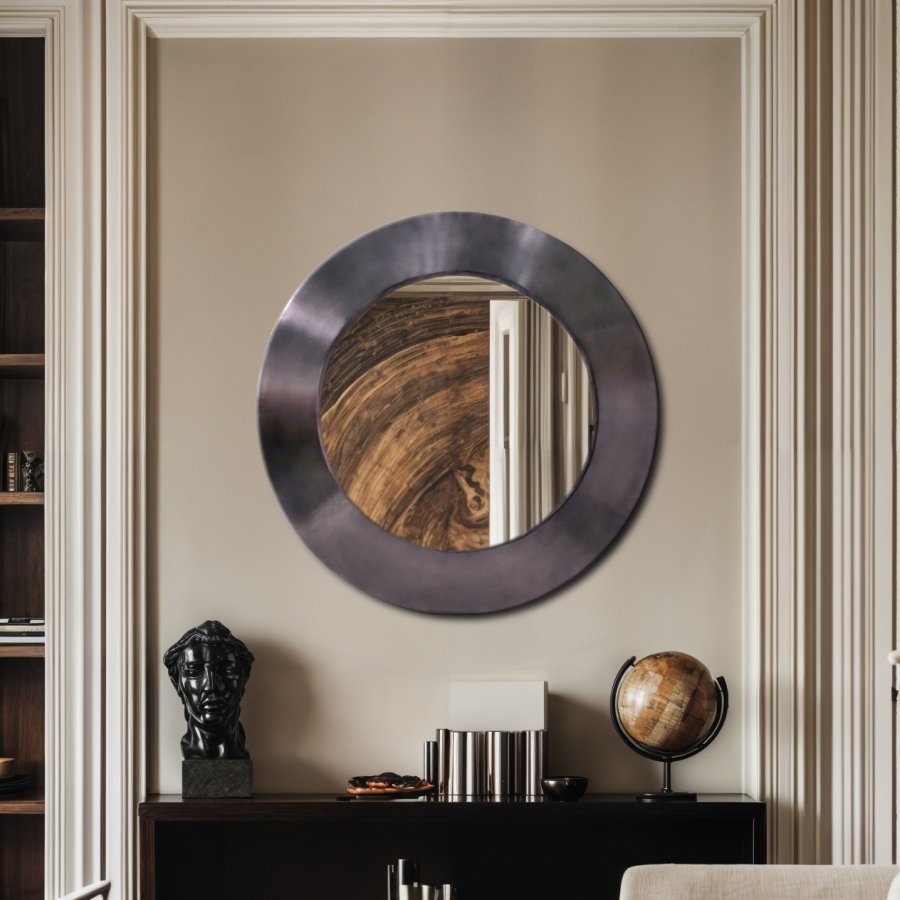44565-1.jpg Sphere Iron Frame Mirror - Image 2