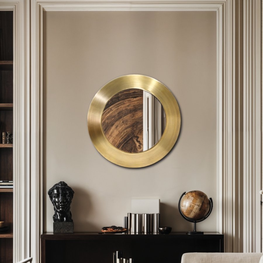 44572-1.jpg Sphere Iron Frame Mirror - Image 2