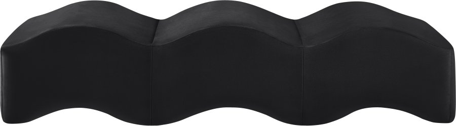Wave Velvet Upholstered Bench - Image 4