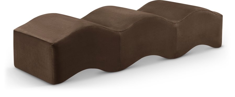 Wave Velvet Upholstered Bench