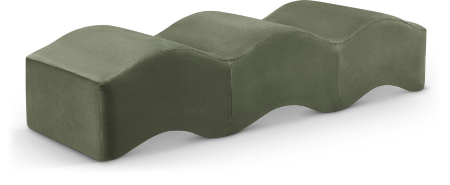 Wave Velvet Upholstered Bench