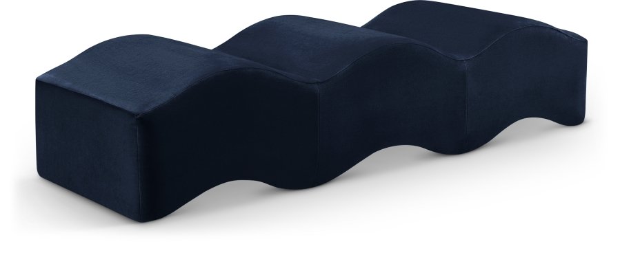 Wave Velvet Upholstered Bench