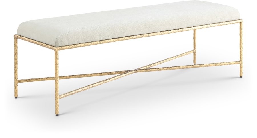 Valley Chenille Fabric Upholstered Bench