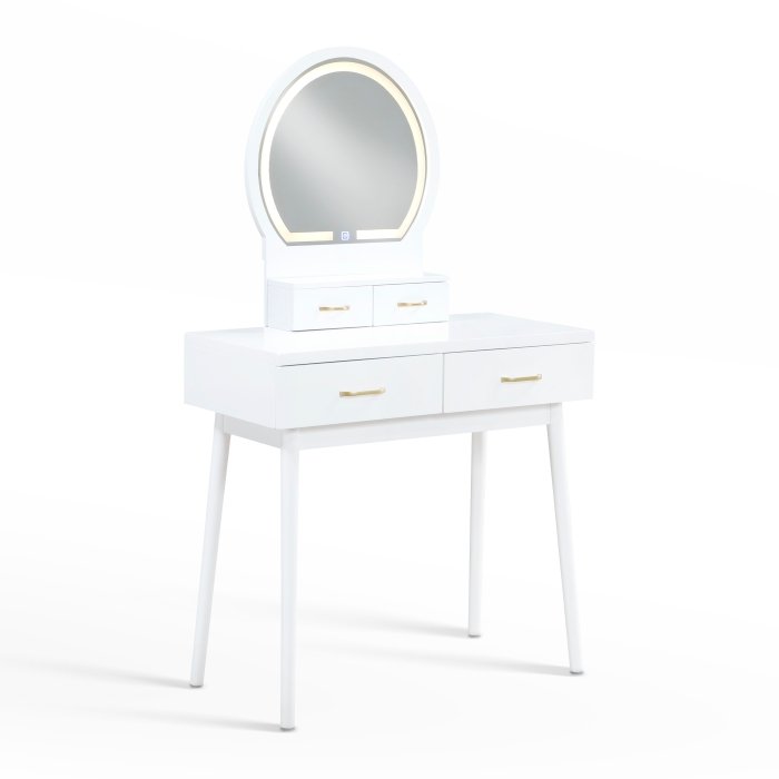 4565WH Dressing Table with Mirror - Image 3