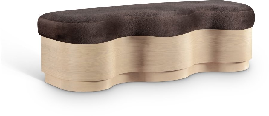 Savoy Velour Fur Fabric Upholstered Bench