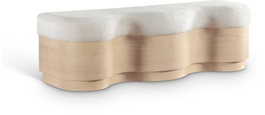 Savoy Velour Fur Fabric Upholstered Bench