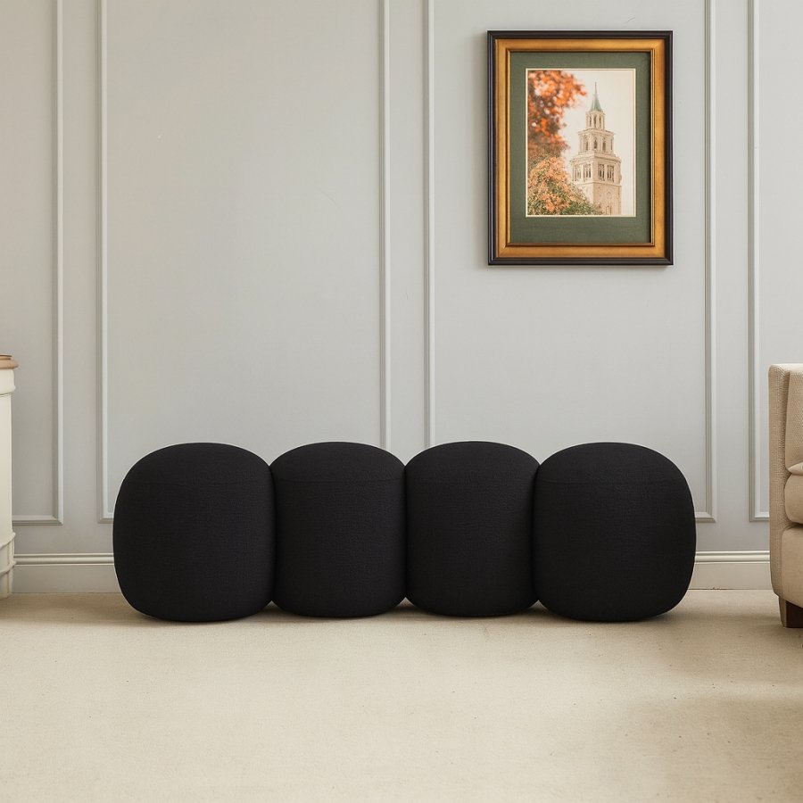 Apollo Boucle Fabric Upholstered Bench - Image 2