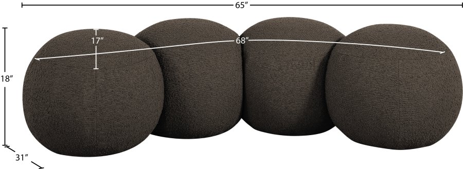Apollo Boucle Fabric Upholstered Bench - Image 9
