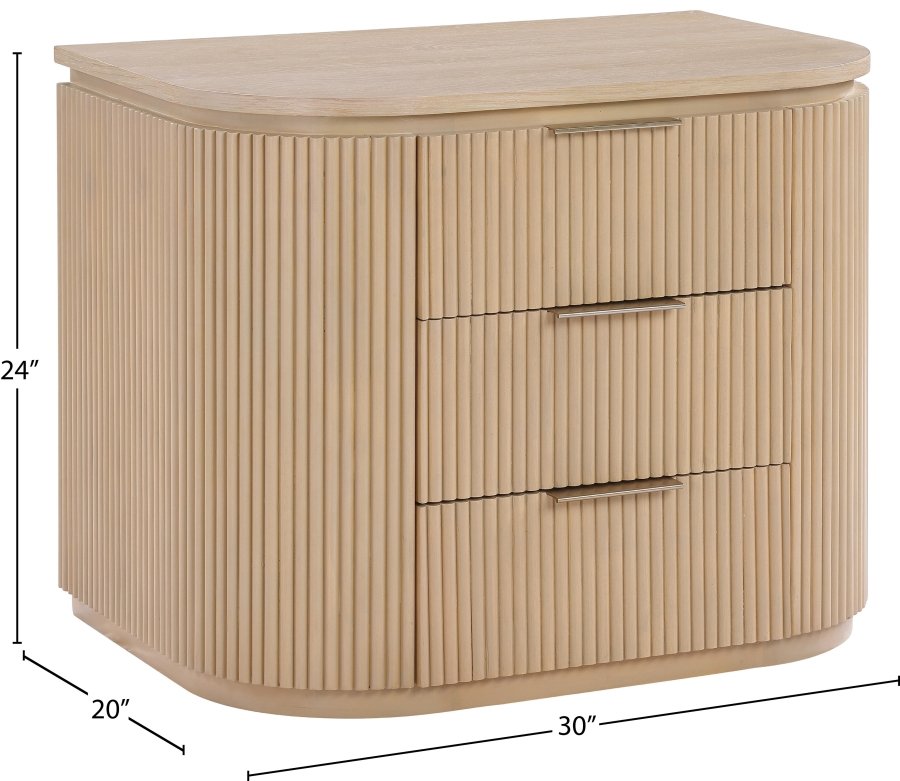 Astrid Solid Wood And Oak Veneer Nightstand - Image 13