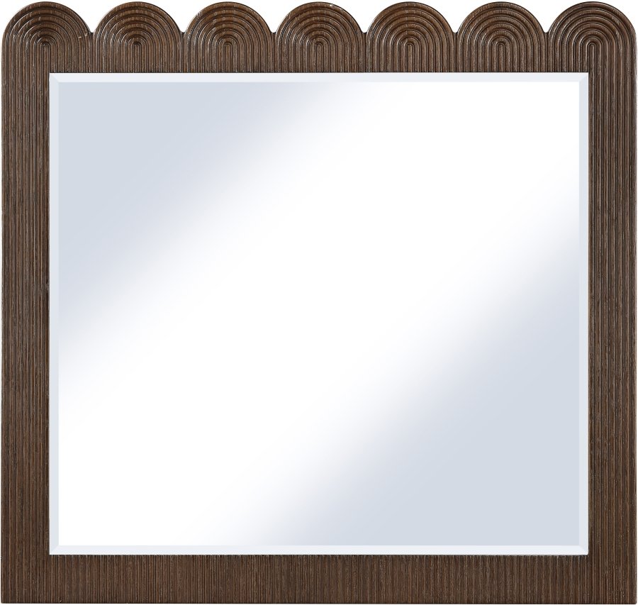 Scallop Oak Veneer Mirror - Image 3