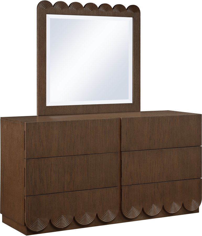 Scallop Oak Veneer Mirror - Image 5