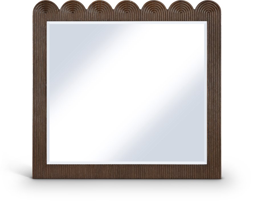 Scallop Oak Veneer Mirror