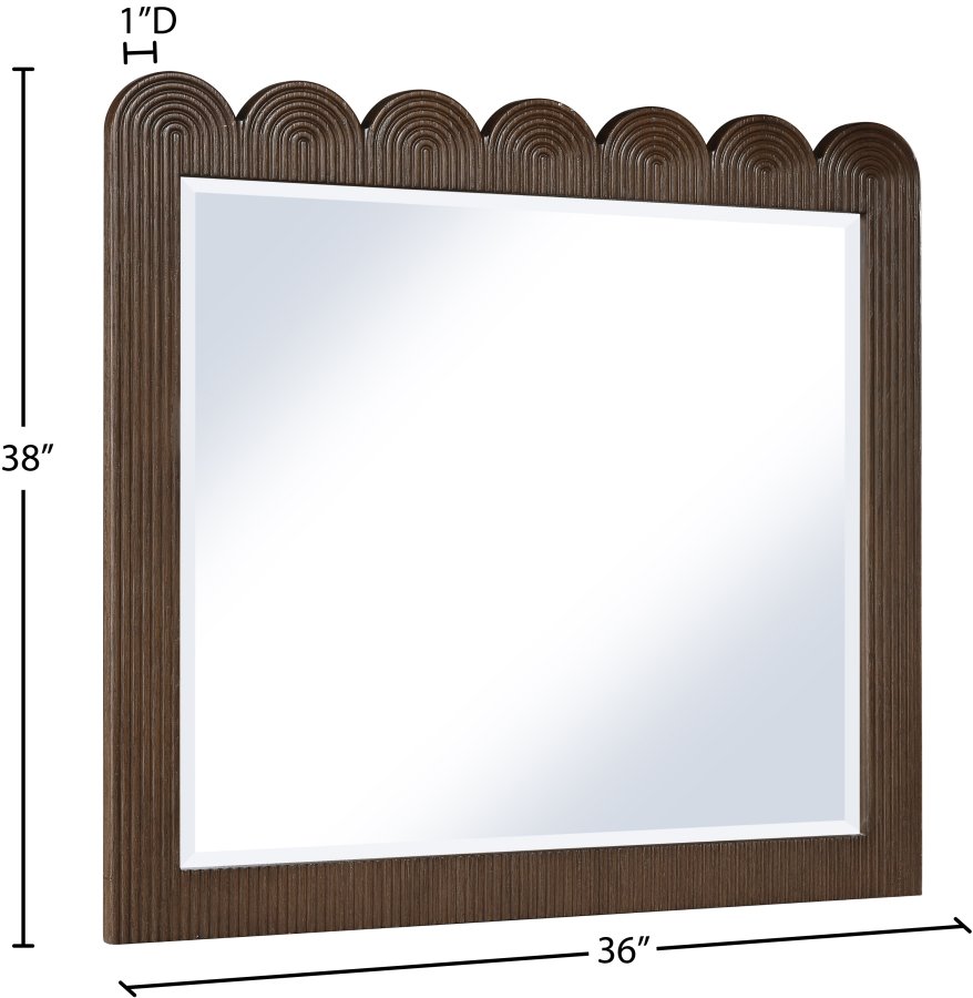 Scallop Oak Veneer Mirror - Image 7