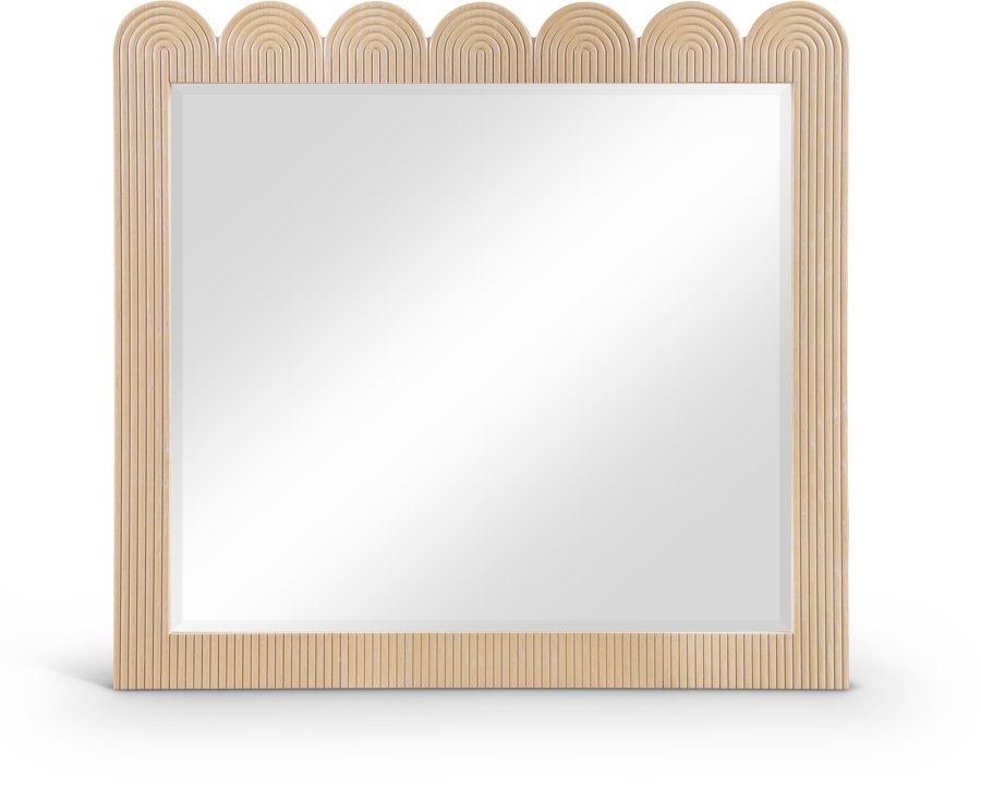 Scallop Oak Veneer Mirror
