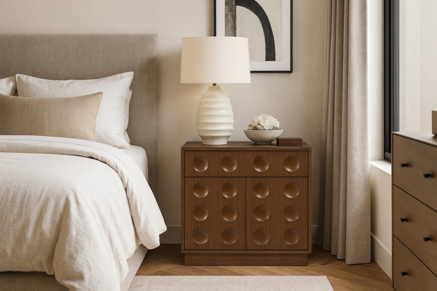 48655-1.jpg Compass Oak Veneer Nightstand - Image 2