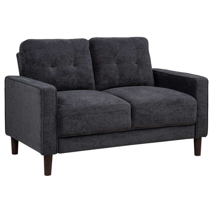 BOWEN II FABRIC UPHOLSTERED TRACK ARM LOVESEAT STEEL GREY