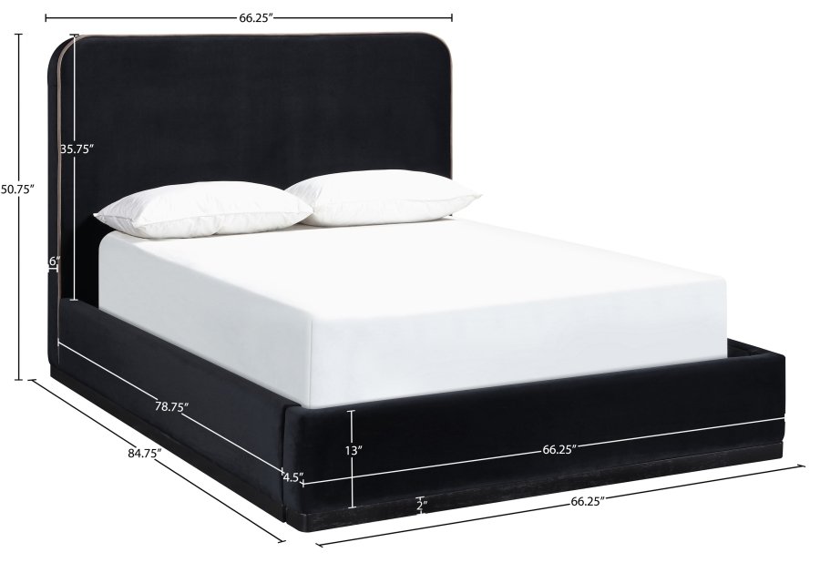 Rava Velvet Upholstered Bed - Image 9