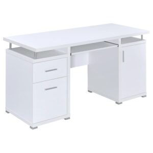 TRACY 55-INCH 2-DRAWER OFFICE COMPUTER DESK WHITE