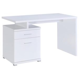 IRVING 47-INCH 2-DRAWER OFFICE COMPUTER DESK WHITE