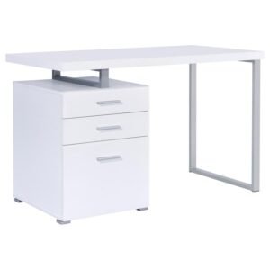 BRENNAN 47-INCH 3-DRAWER OFFICE COMPUTER DESK WHITE