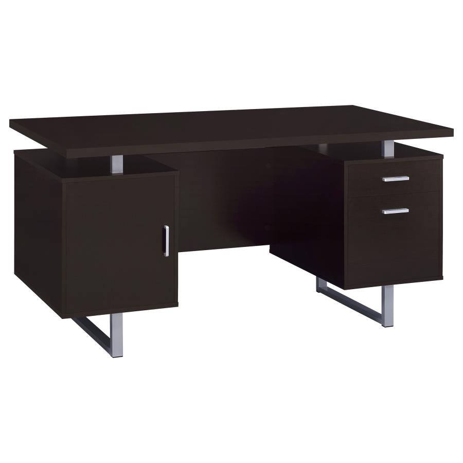 LAWTEY 60-INCH 2-DRAWER OFFICE COMPUTER DESK CAPPUCCINO