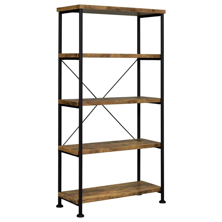 ANALIESE 63-INCH 4-SHELF BOOKSHELF RUSTIC NUTMEG