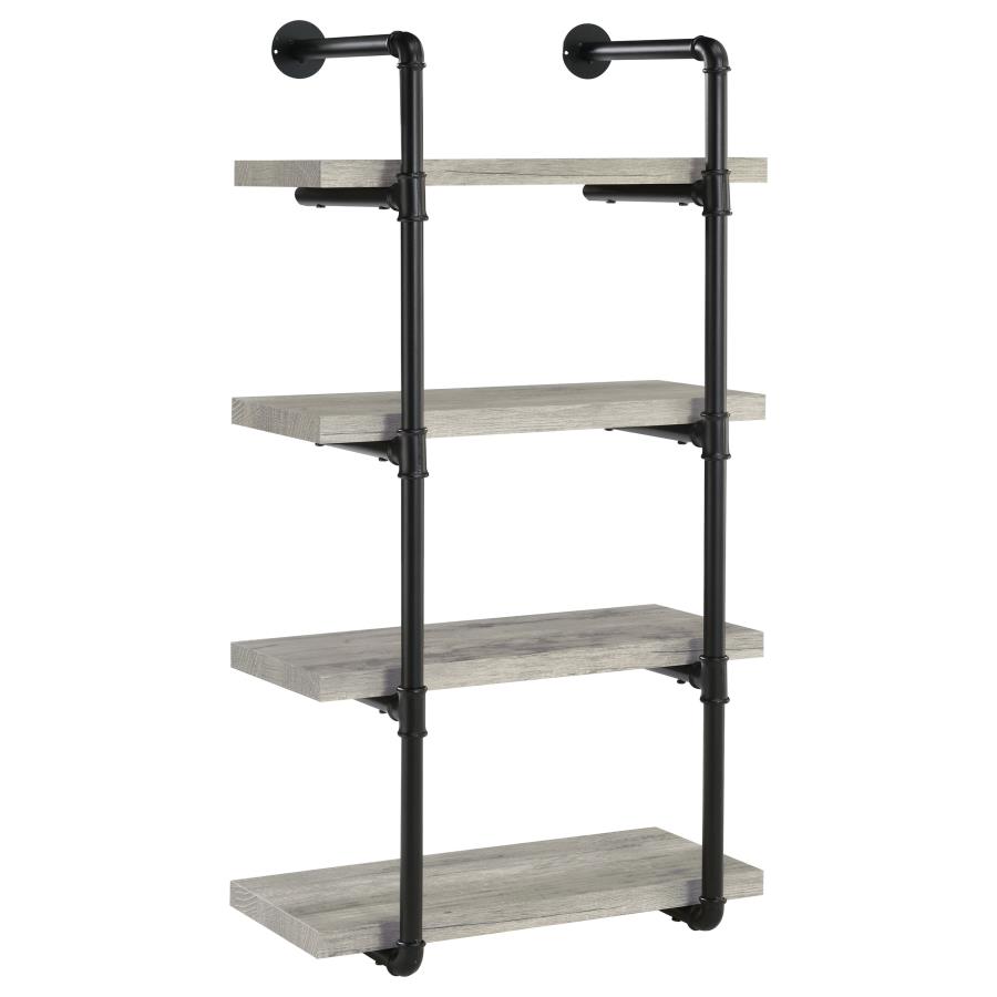 ELMCREST 24-INCH 4-SHELF WALL BOOKSHELF GREY DRIFTWOOD