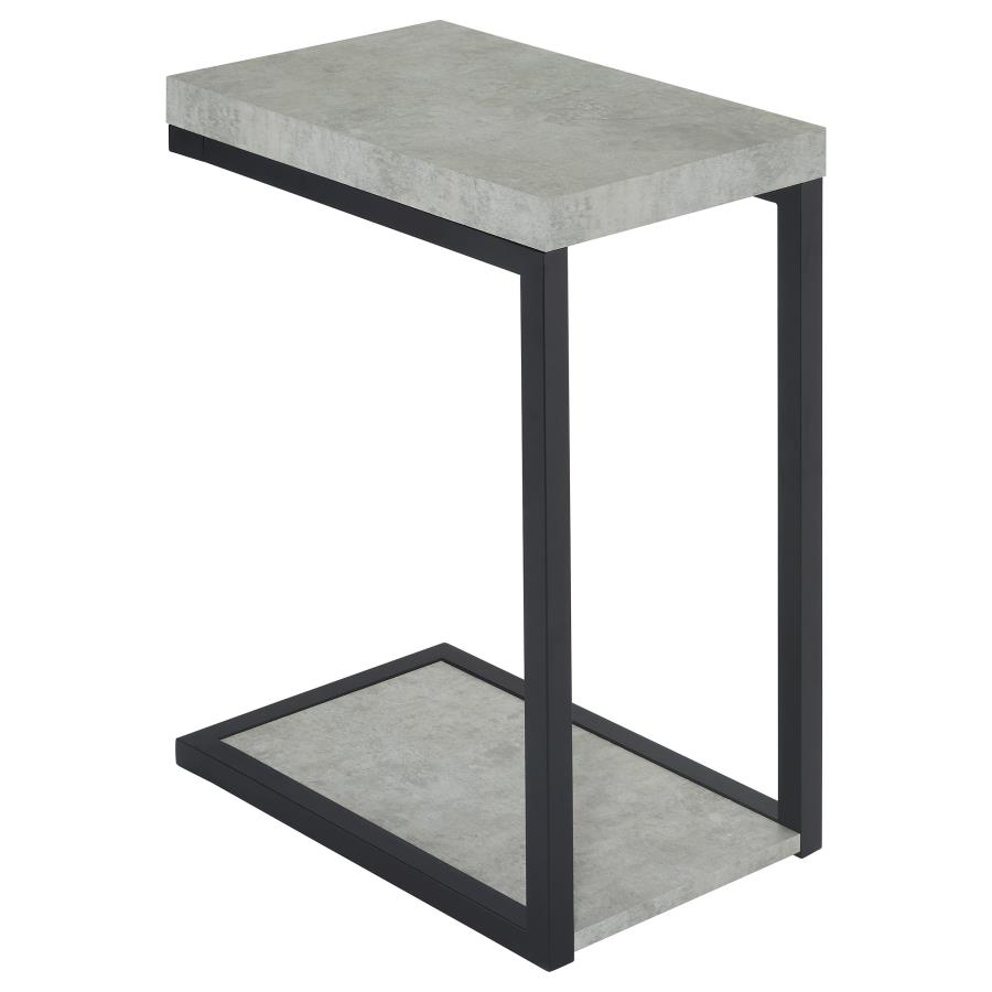 BECK ENGINEERED WOOD C-SHAPE SOFA SIDE TABLE CEMENT