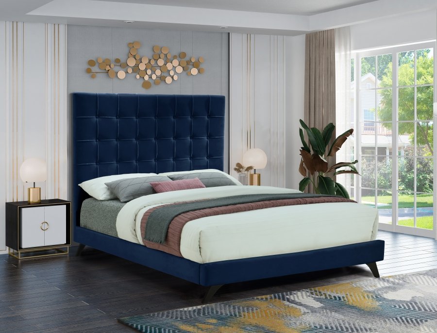 Elly Velvet Upholstered Bed - Image 2